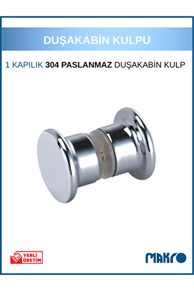 GLASSMAKRO PARADUŞ KULP 304 PASLANMAZ DUŞAKABİN KULP PARLAK KROM