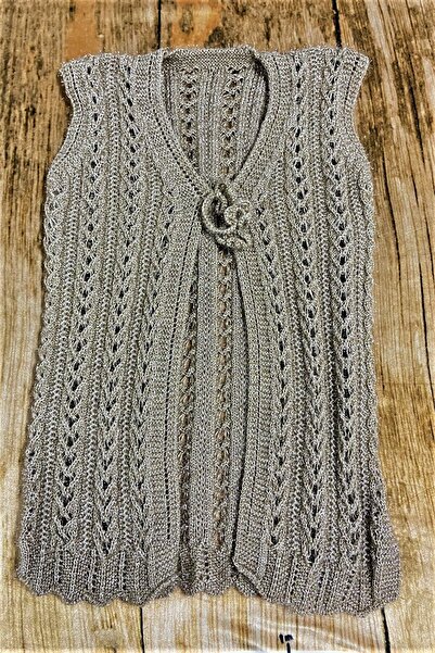 Çt Çeyizci Tekstil Весільний жилет, жилет з блискітками, жилет з плетінням, жилет для подарунка, весільний жилет з блискітками - Капучино