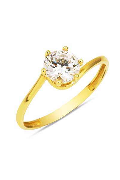 Bilezikci Altın Tektaş Yüzük 14 Ayar