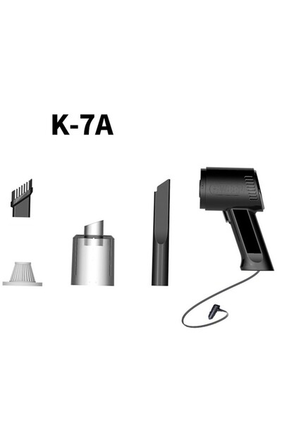 Flippy Aspirator auto portabil, Flippy, tip pistol K7A, pentru casă și mașină, cablu auto, 36 x 17 cm, alb