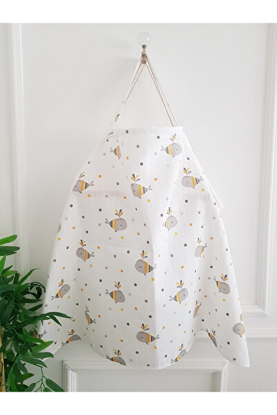 ib ilkimbebe غطاء عربة الأطفال مريح من الموسلين، مقاس 70 × 100 سم، منتجات الأ...