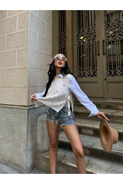 RECEP AYDIN Πλεκτό πουλόβερ με πλεκτά πλαϊνά κορδόνια