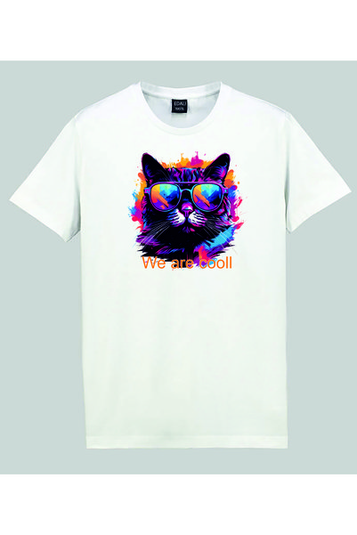 Butik Cat with Glasses We Are Cool Digital Printed Tshirt