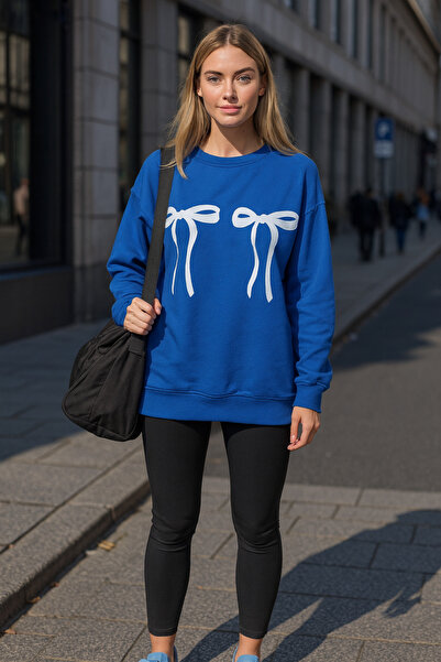 UNCİA OUTDOORS Hanorac oversize pentru femei, cu decolteu tip crewneck, cu im...