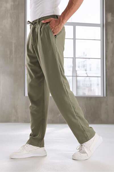 Valiberta Bezayağı Fabric Relax Fit Double Leg Jogger Pants - Hunter Green