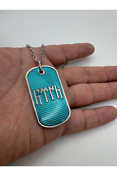 Yuchicly قلادة بعلامة تجارية مكتوبة باللغة التركية “تركية” - لون أزرق للنساء ...