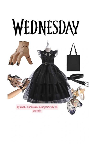 3b kids rochie costum de miercuri + mânecă + curea + geantă + mănușă de tul +...