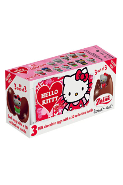 Zaini هالو كيتي (ثلاثة بيضات شوكولاتة) × 4 صناديق