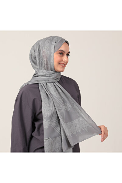 ipekistanbul Şal din mătase de bumbac - Model Mystic - Gri
