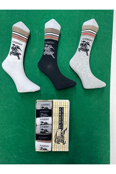 BURBERRY , Long Unisex 6-Pack Multicolor Socks, One Size