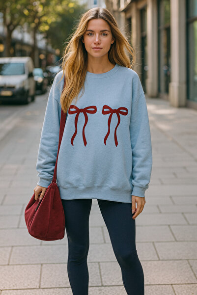 UNCİA OUTDOORS Γυναικείο φούτερ oversize με λαιμόκοψη ποδηλάτου, με στάμπα κο...