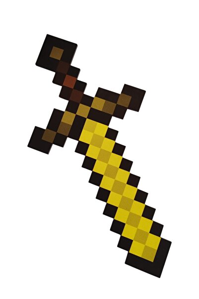 Deposundan Al Ahşap MDF Minecraft Gold Kılıç