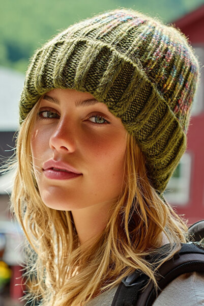 LAGRANZE Beretă din tricot cu model colorat pentru femei