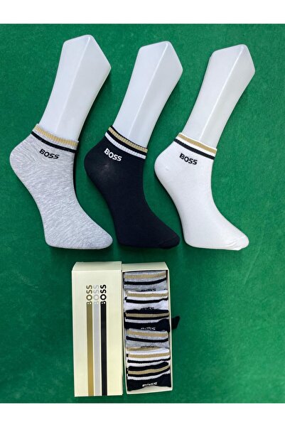 BOSS Set 6 unisex short socks, White, Black, Grey, One Size