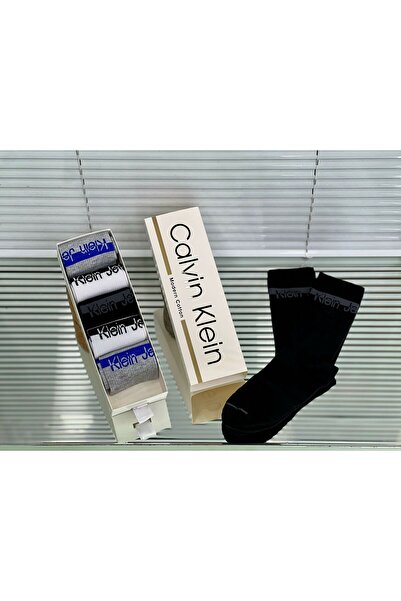 Calvin Klein , Set of long unisex socks - 6 pairs, White, Black, Grey, One Size