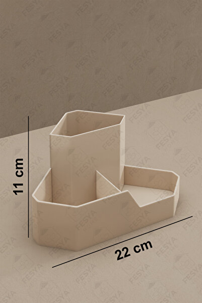 Fesya Home CORNER Триъгълен органайзер за бюро – органайзер за офис, дом и работно бюро, кафяв