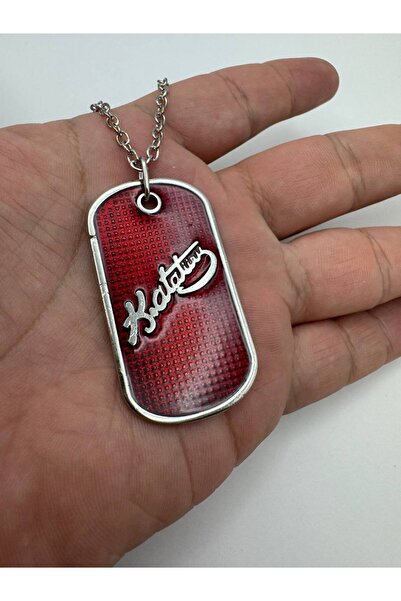 Herşey Nota Kemal Atatürk Signed Imprint Necklace - Meaningful Design with Red Color Unisex 60 cm Chain