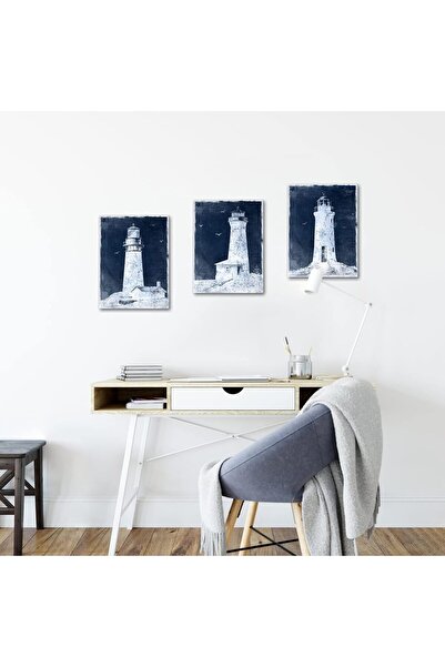 Emoda home Trove لوحة فنية جدارية من القماش من ALAYRA بتصميم منارة زرقاء، 30×...