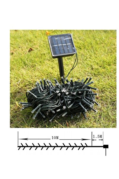 SDX Market Lumină de Crăciun cu energie solară, liniară 10 m, 100 LED-uri, al...