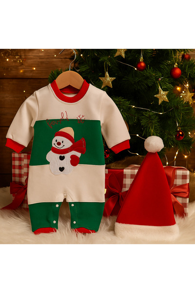 Puppis Baby Christmas Santa Hat Baby Romper