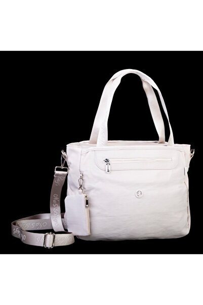 Nas Bag Γυναικείο ύφασμα ώμου και χιαστί, ελαφρύ, αδιάβροχο, μπεζ