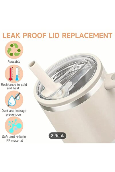 Yenigeldi Compatible with Stanly Quencher 1.18 Liter Non-Spill Leak-Proof Plastic Lid with Straw 1Pcs