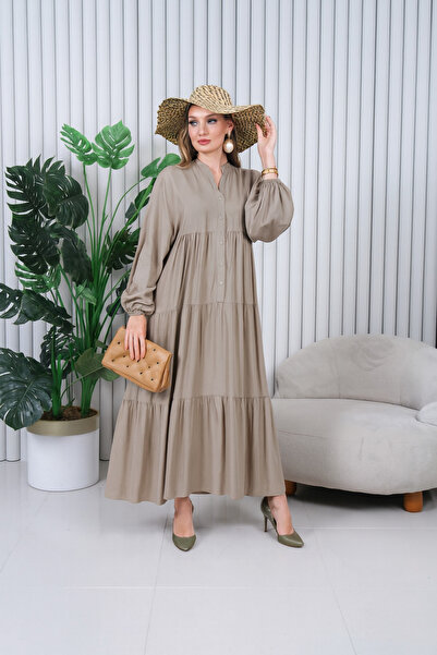 Chef d'atelier Γυναικείο φόρεμα Nurane με μισό κουμπί σε μποέμικο στυλ