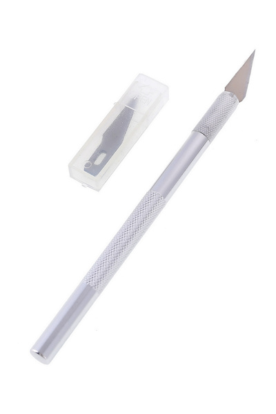 Lawazim سكين دقيق مع شفرات إضافية - سكين حرفية بطول 14 سم مع 5 شفرات احتياطية...