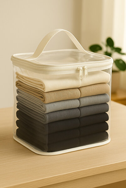 teknotrust Pratik ve şık 30x30x30cm Çok Amaçlı Düzenleyici, Ekru