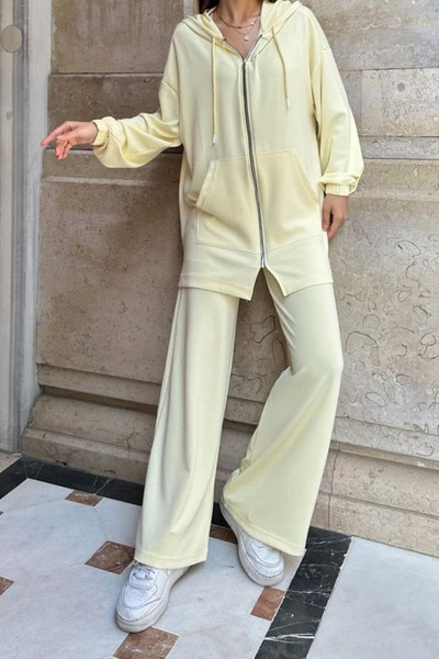 Balenbi Women's Modal Combed Oversize Hooded Hijab Tunic Set 1108