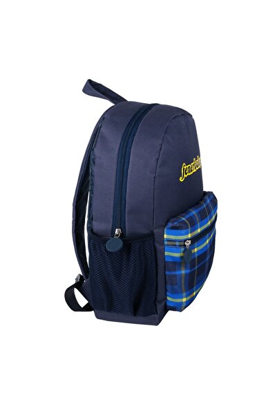 Fenerbahçe Original Licensed Blue Plaid Sports Backpack Fb School Bag