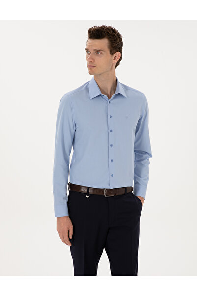 Pierre Cardin Mavi Slim Fit Uzun Kollu Gömlek 50312330-VR036