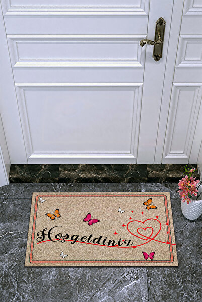 royalmoni Door Mat Butterfly Welcome Written Door Front Mat