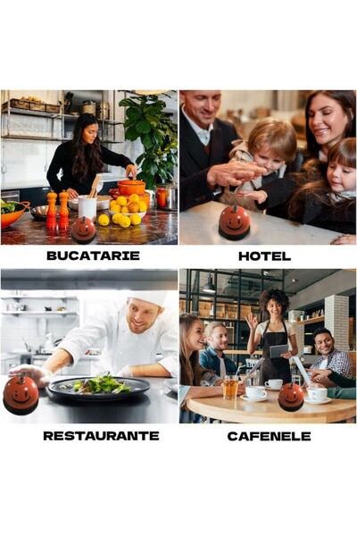 Flippy Multifunctional Metal Bell, Flippy, Orange, 7.5x7.5x6.5 cm, Reception, Restaurant, Cafes