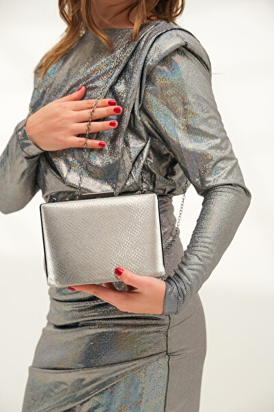 ROZA CANTA Platinum Snake Women's Evening Dress Night Portfolio Bag