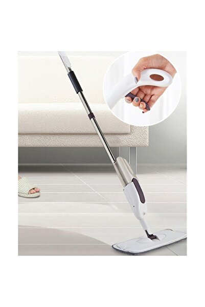 Flippy Flat Mop, Flippy, with Spray, for Household Use, Plastic, Microfiber Mop Refill, 125x40 cm, White/Pu