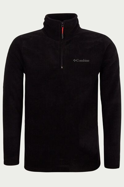 COMBİNE MİCHAİL Erkek Yarım Fermuarlı Siyah Dar Polar Sweat