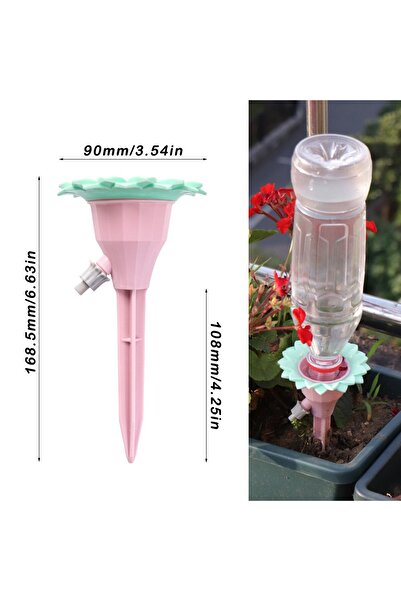 Flippy irrigation valve dripper set, flower design, adjustable speed, 16.8 x 9 cm, pink
