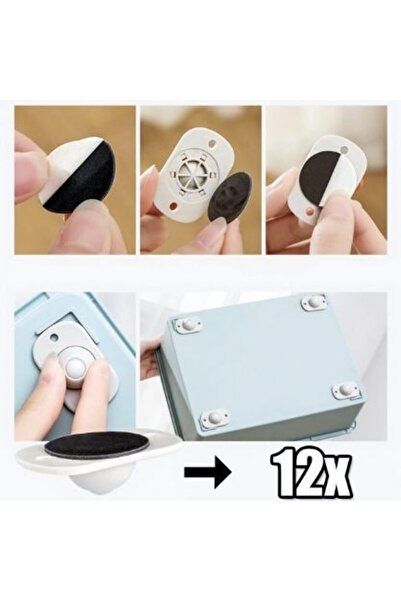 Flippy Set of 16 Universal Self-Adhesive Furniture Wheels, Flippy, 360° Rotation, ABS, White