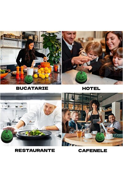 Flippy Multifunctional Metal Bell, Flippy, Green, 7.5x7.5x6.5 cm, Reception, Restaurant, Cafes