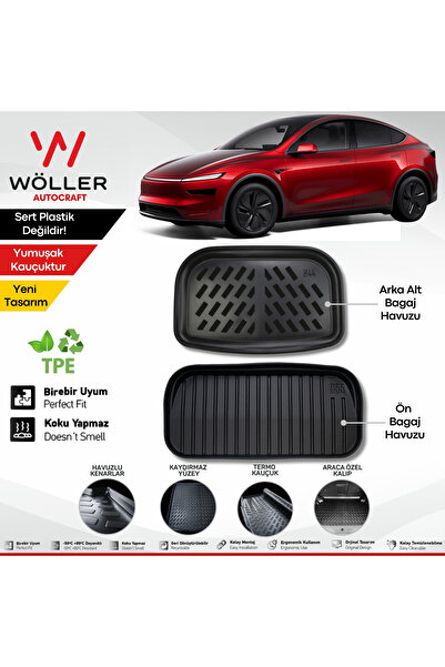 wöller Tesla Model Y Juniper Bagaj Havuzu Seti Ön Ve Arka Alt Bagaj Havuzu 20...