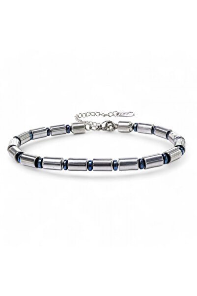 Mestore سوار من الفولاذ قابل للتعديل بلون الهيماتيت الفضي