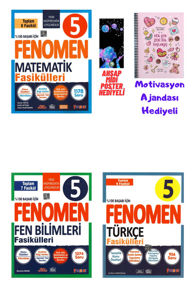 Fenomen Yayıncılık 5.Sınıf Matematik+Fen+Türkçe Konu Anlatımlı Fasikül Seti+M...