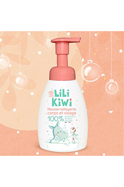 LILIKIWI Spumă de curățare organică pentru copii – față și corp, parfum căpșuni, 250 ml