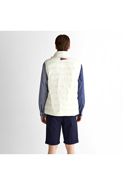 Gant Erkek Krem Regular Fit Dik Yaka Logolu Yelek
