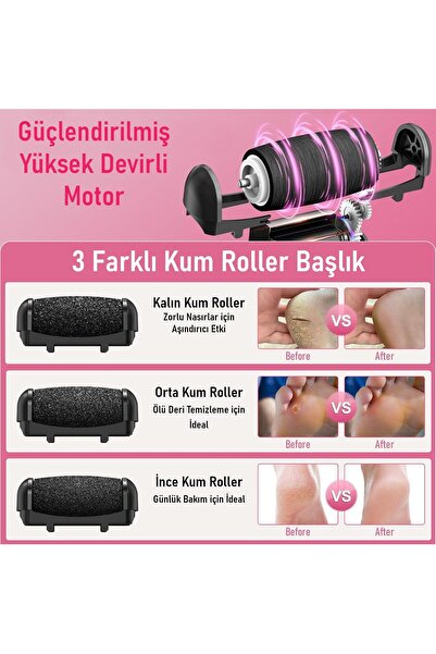 valkyrie 10’lu Ayak Bakım Seti Elektrikli Nasır Ayak Törpüsü ve Pedikür Şarjlı ve Taşınabilir