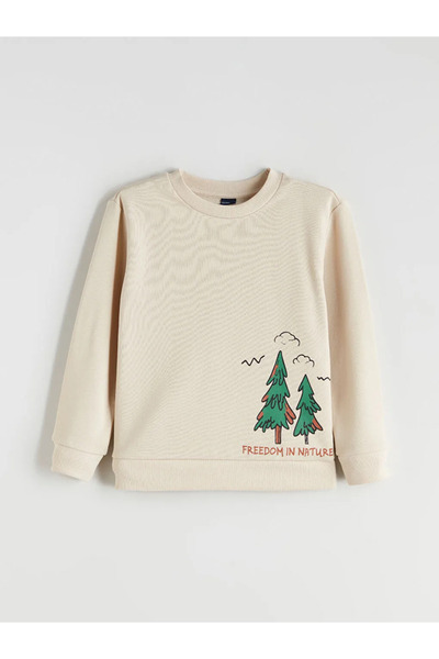 LC Waikiki Lcw Eco Beige Crew Neck Boy Sweatshirt