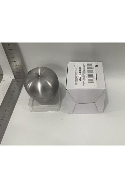 Flippy Χρονοδιακόπτης Κουζίνας, Flippy, Μηχανικός, Σχήμα Μήλου, Ανοξείδωτο Ατσάλι, Χρονοδιακόπτης 60 λεπτών, 7,5 x 6,2 cm, Ασημί