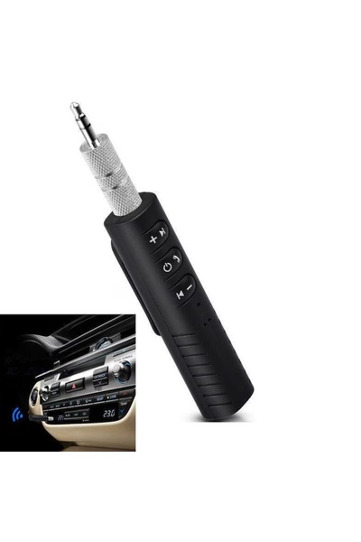 FOXMAG24 Bluetooth audio receiver, USB rechargeable, 3.5mm jack, volume/call control, black