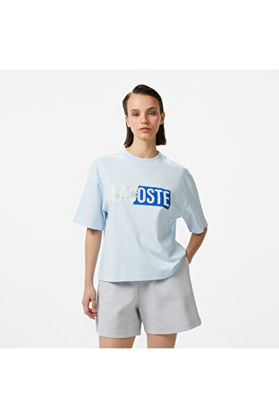 Lacoste House of SuperStep x Kadın Mavi T-Shirt